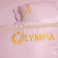 Chăn ga gối khách sạn Olympia lụa thêu 5 món màu hồng phấn