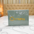 Chăn ga gối khách sạn Olympia lụa thêu 5 món màu xanh lá